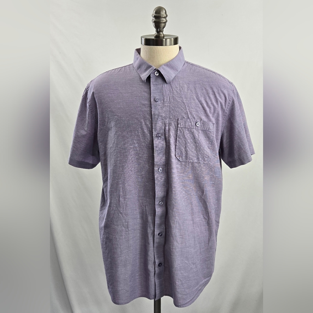 TravisMathew Studebaker Regular Fit Short Sleeve Shirt in Cadet Purple Sz XL